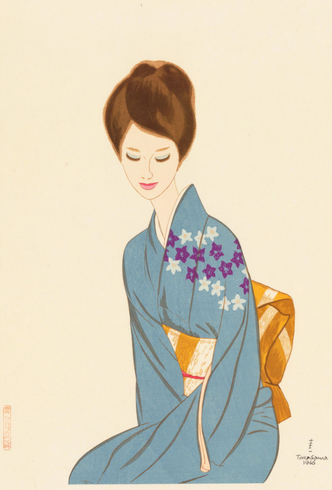 Takasawa Keiichi “[Untitled 1]” 1966 woodblock print