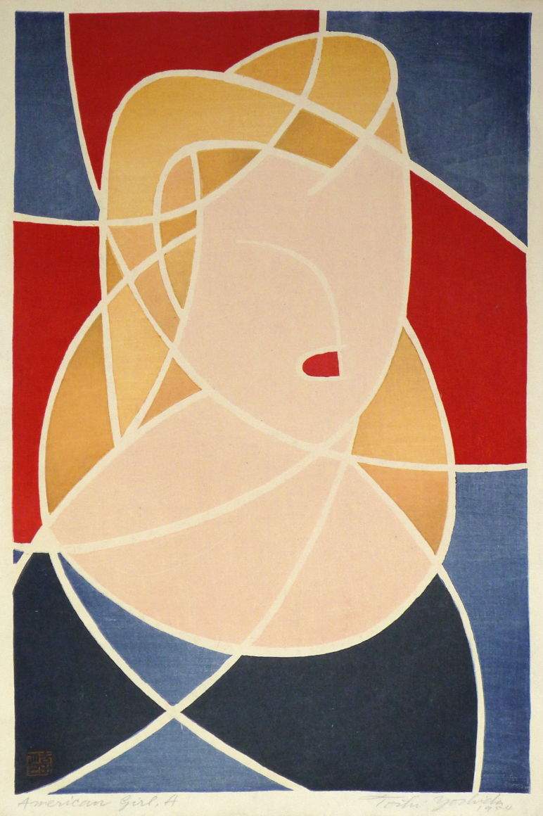 American Girl, A woodblock print