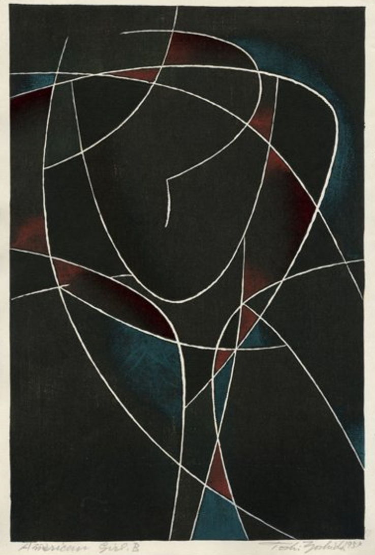 Toshi Yoshida “American Girl, B” 1954 woodblock print