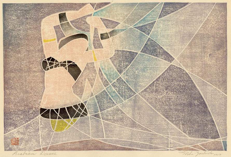 Arabian Dancer woodblock print