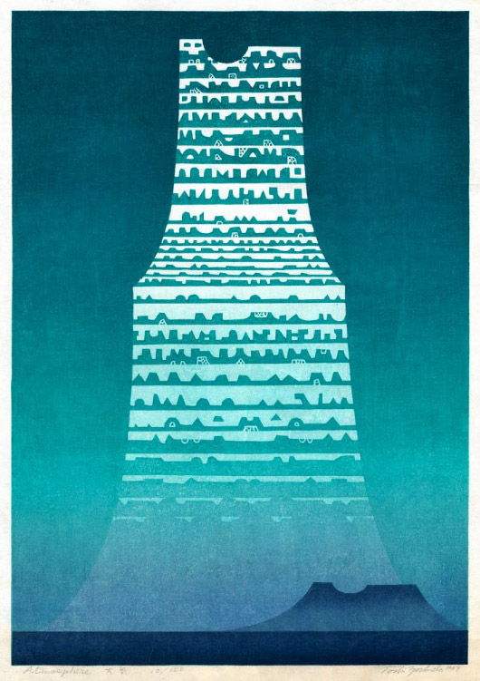 Atmosphere woodblock print
