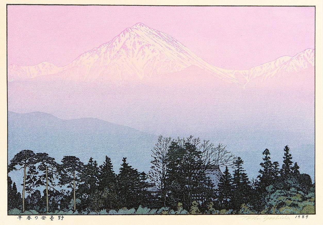 Azumino in Early Spring woodblock print