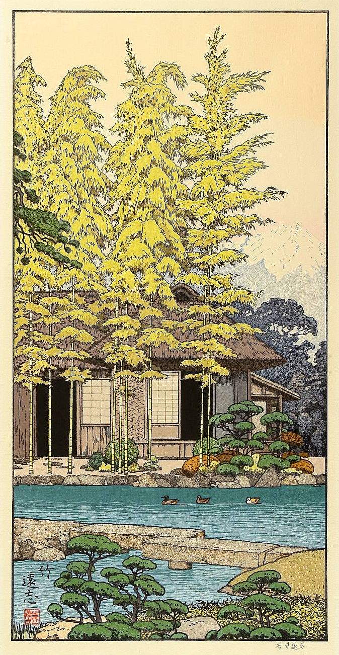 Bamboo woodblock print