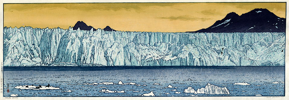 Toshi Yoshida “Columbia Glacier” 1976 woodblock print