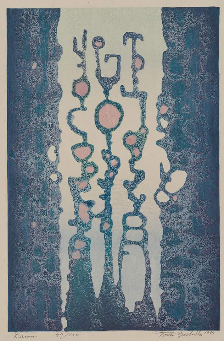 Dawn woodblock print