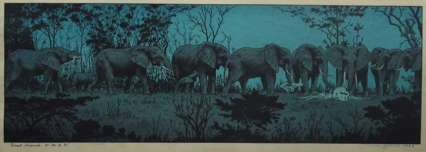 Dead Branch woodblock print