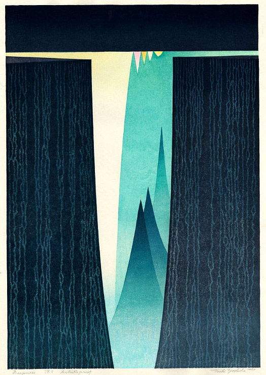 Deepness woodblock print