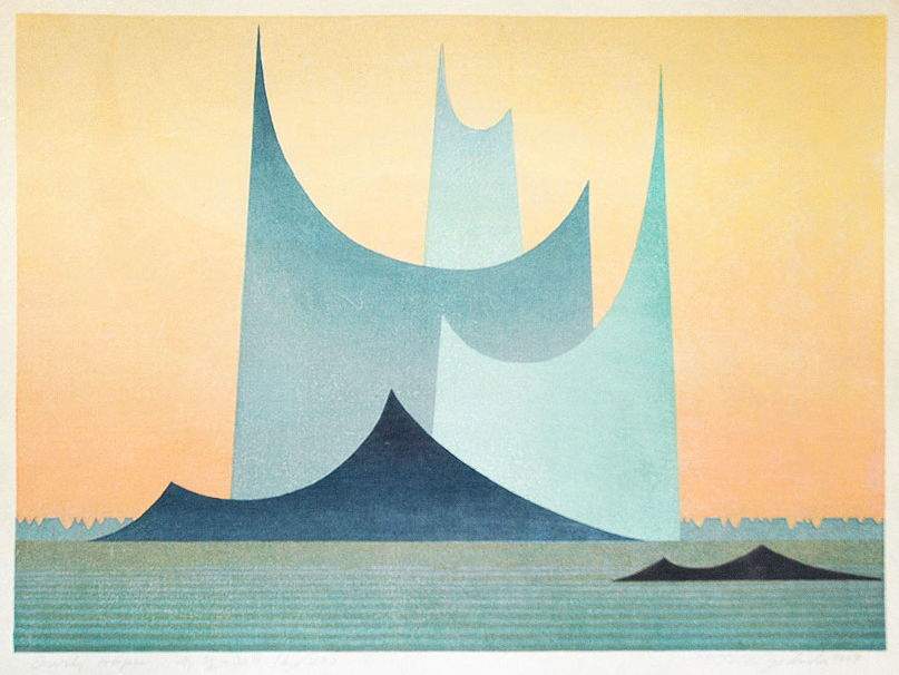 Early Hope woodblock print