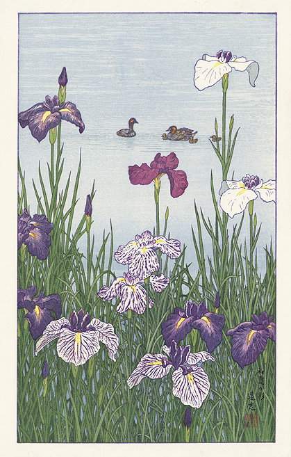 Early Summer woodblock print