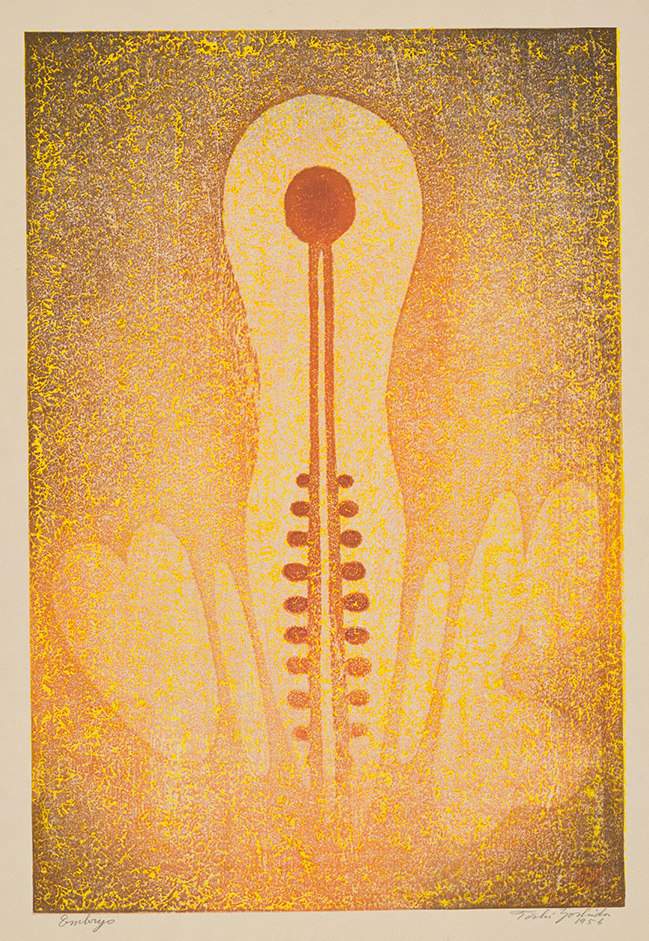 Embryo woodblock print