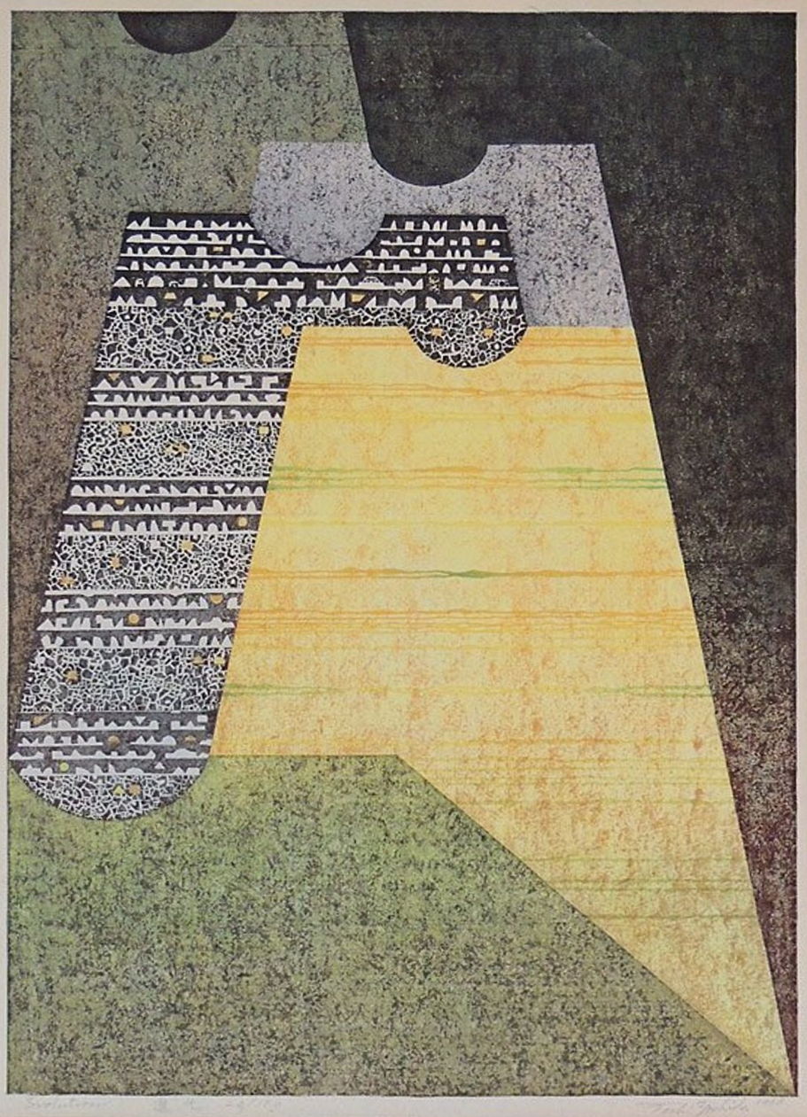 Toshi Yoshida “Evolution” 1968 woodblock print