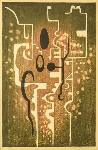 Fable in Star, B woodblock print