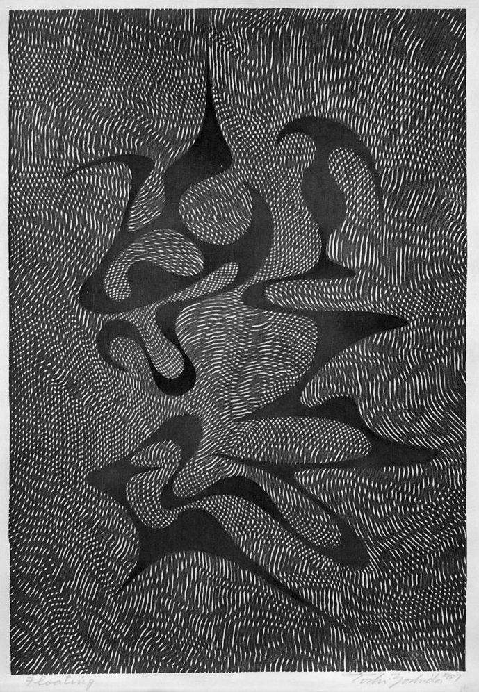 Floating woodblock print
