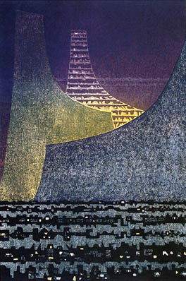 Frontier woodblock print