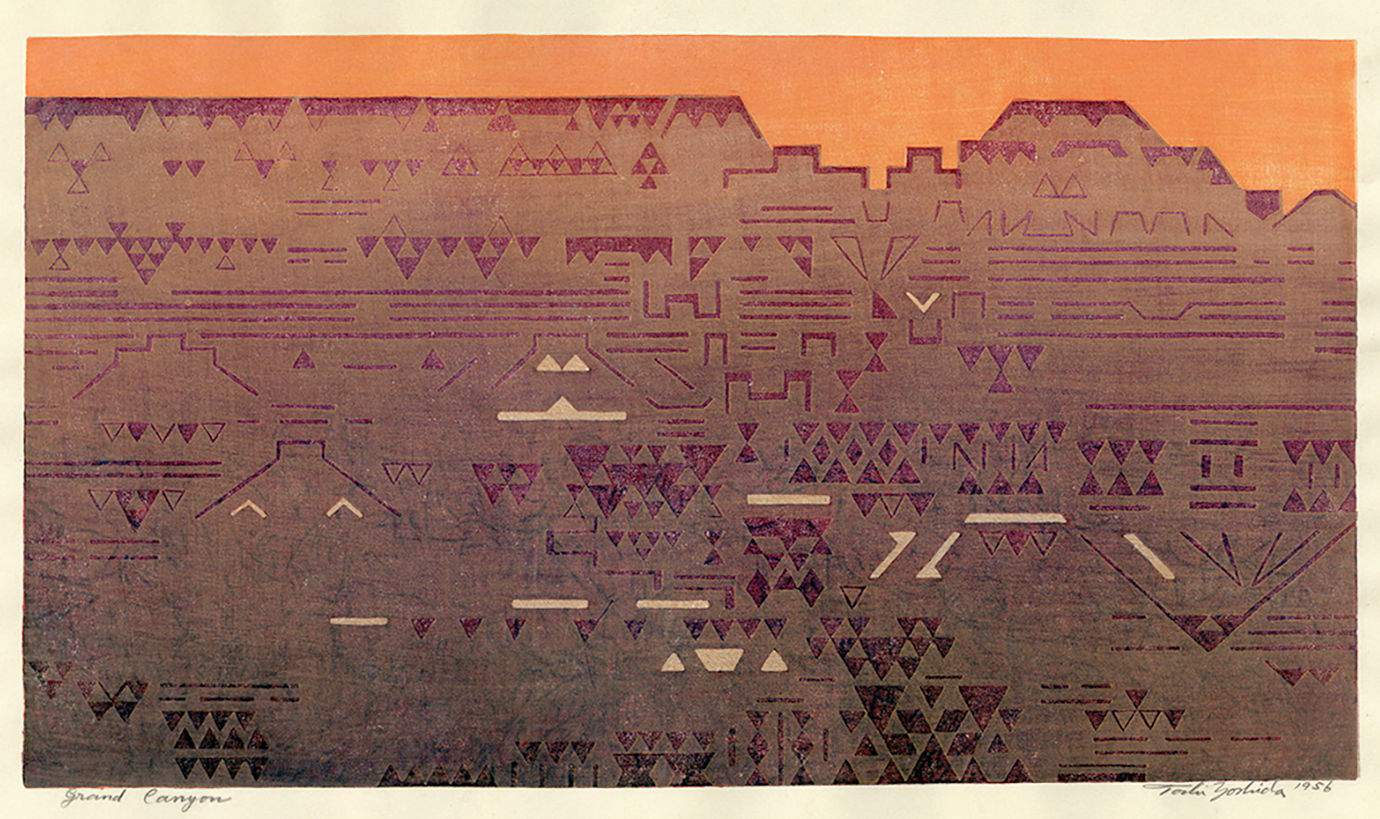 Grand Canyon woodblock print