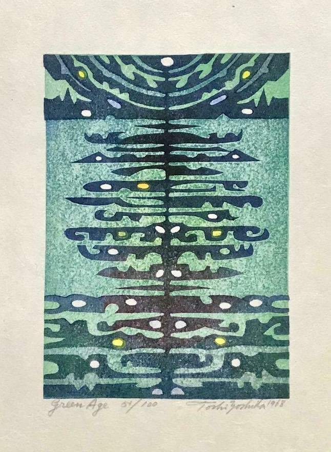 Green Age woodblock print