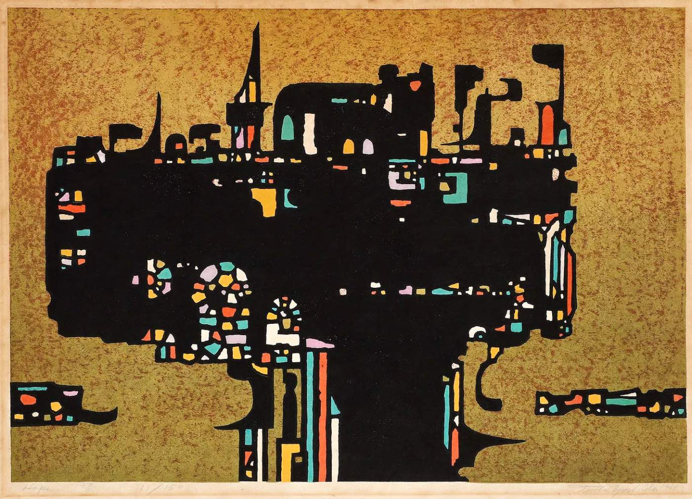 Hope woodblock print