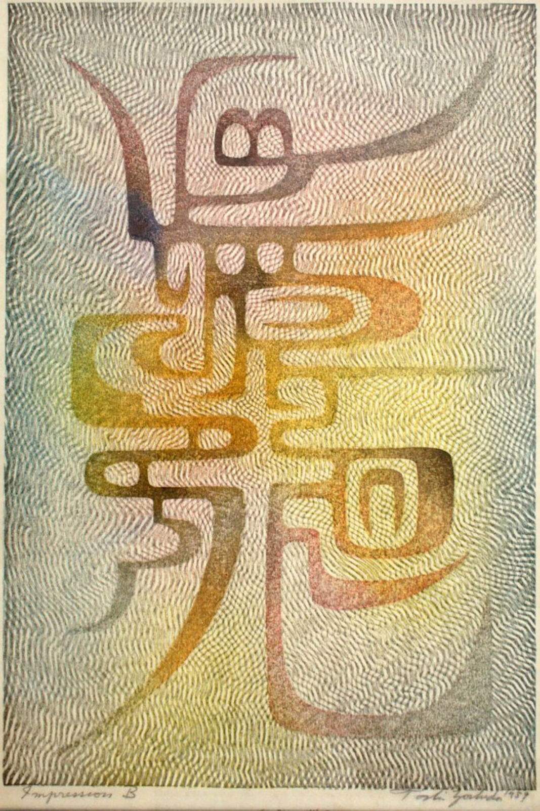 Impression B woodblock print