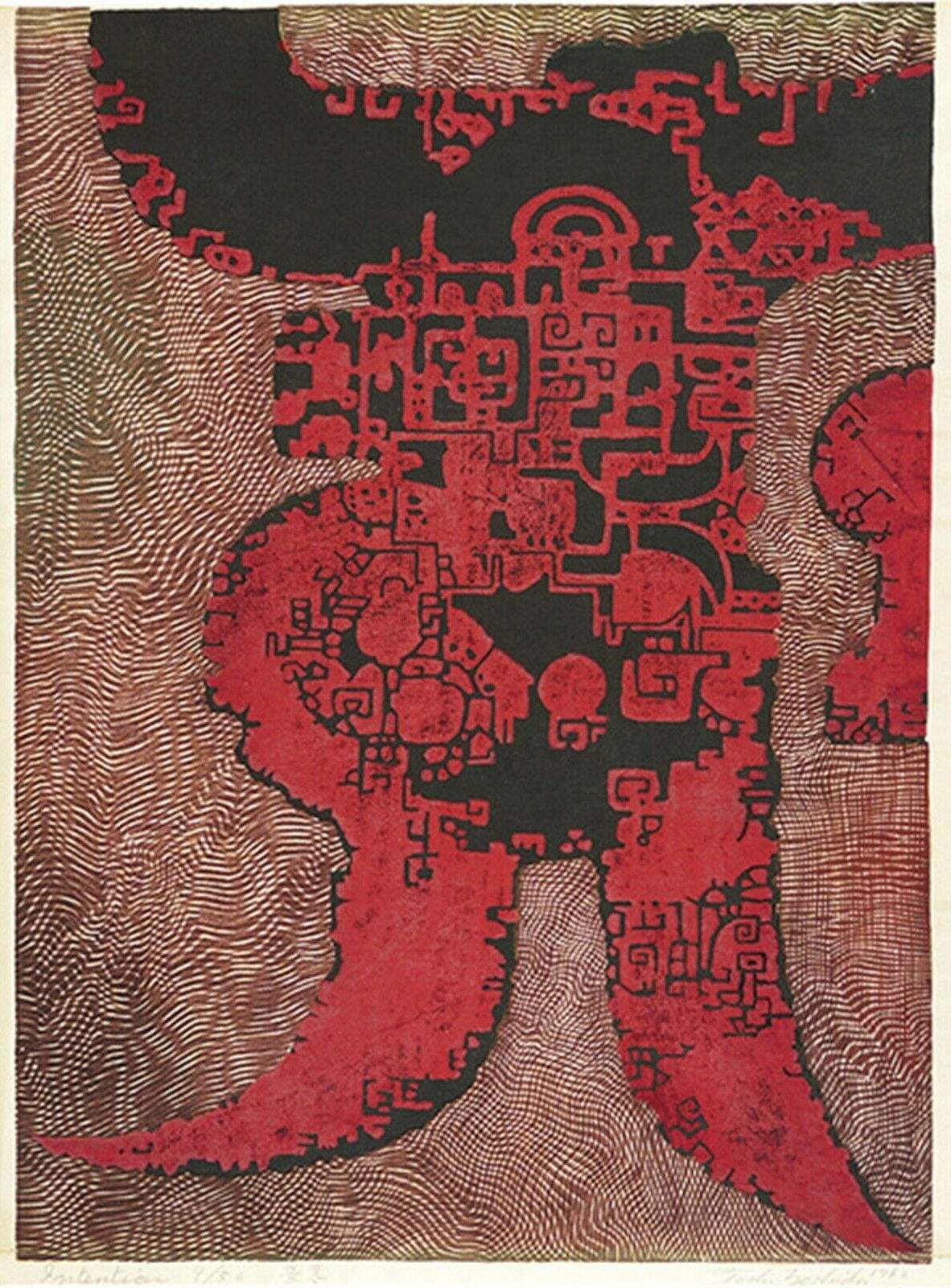 Intention woodblock print