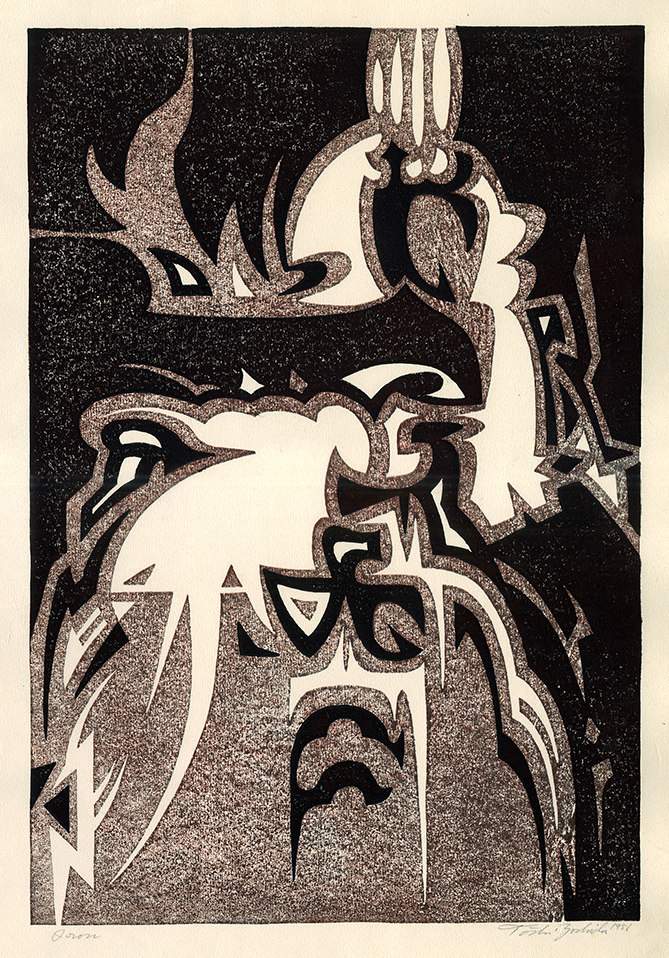 Iron woodblock print