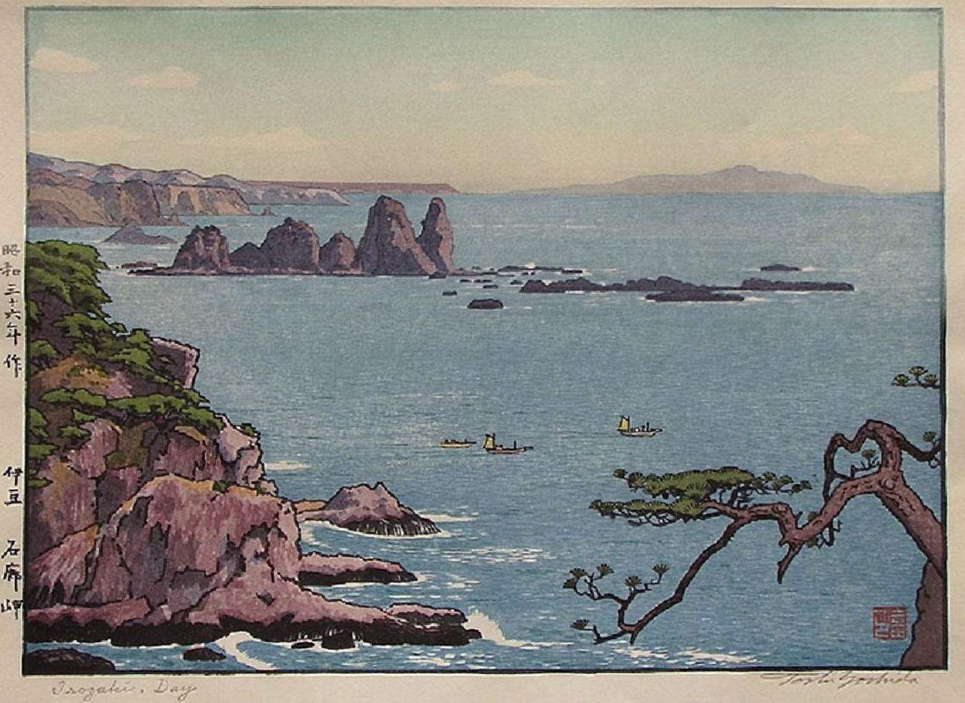 Irozaki, Day woodblock print