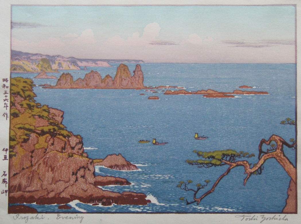 Irozaki, Evening woodblock print