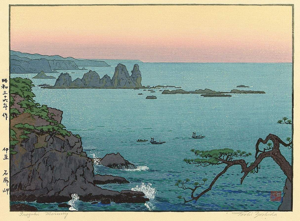 Irozaki Morning woodblock print