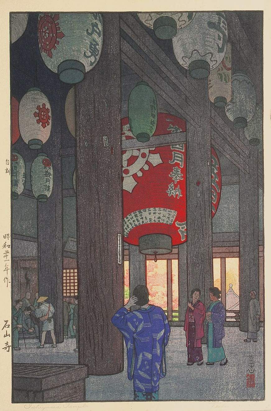 Ishiyama Temple woodblock print