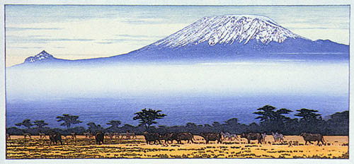 Toshi Yoshida “Kilimanjaro, Cloud” 1983 woodblock print