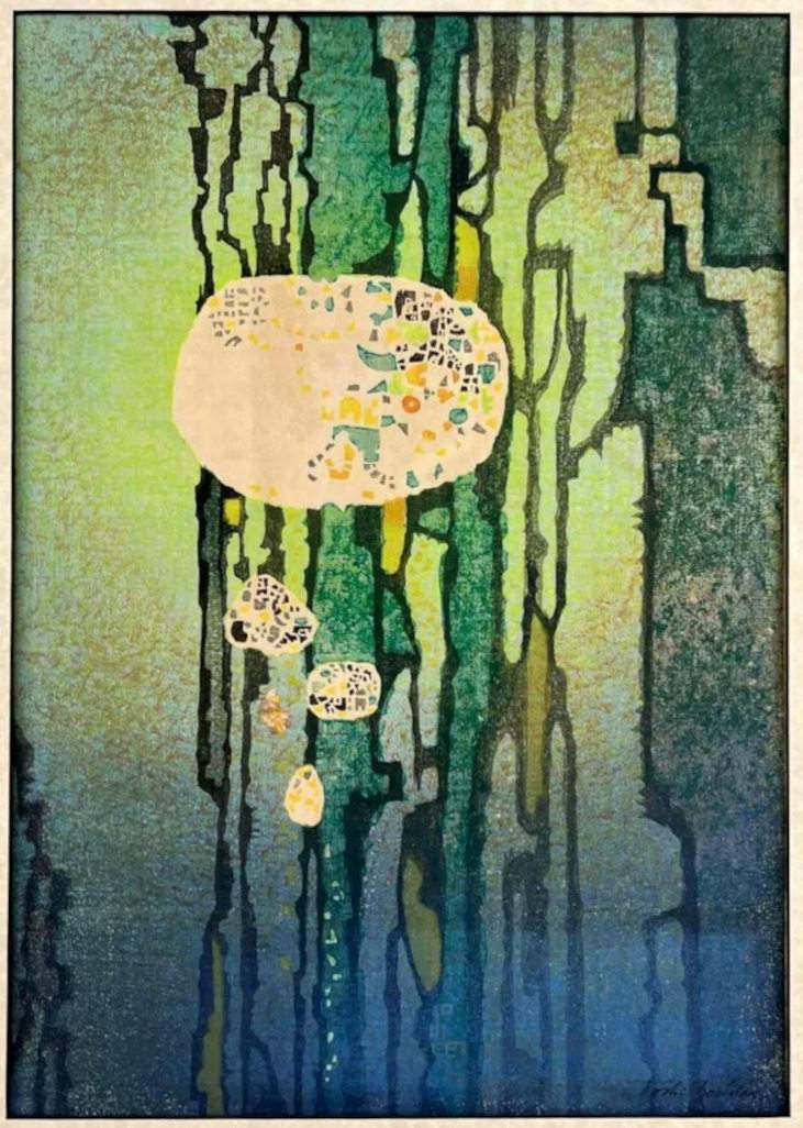 Light and Shadow woodblock print