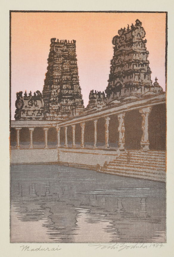 Toshi Yoshida “Madurai” 1984 woodblock print