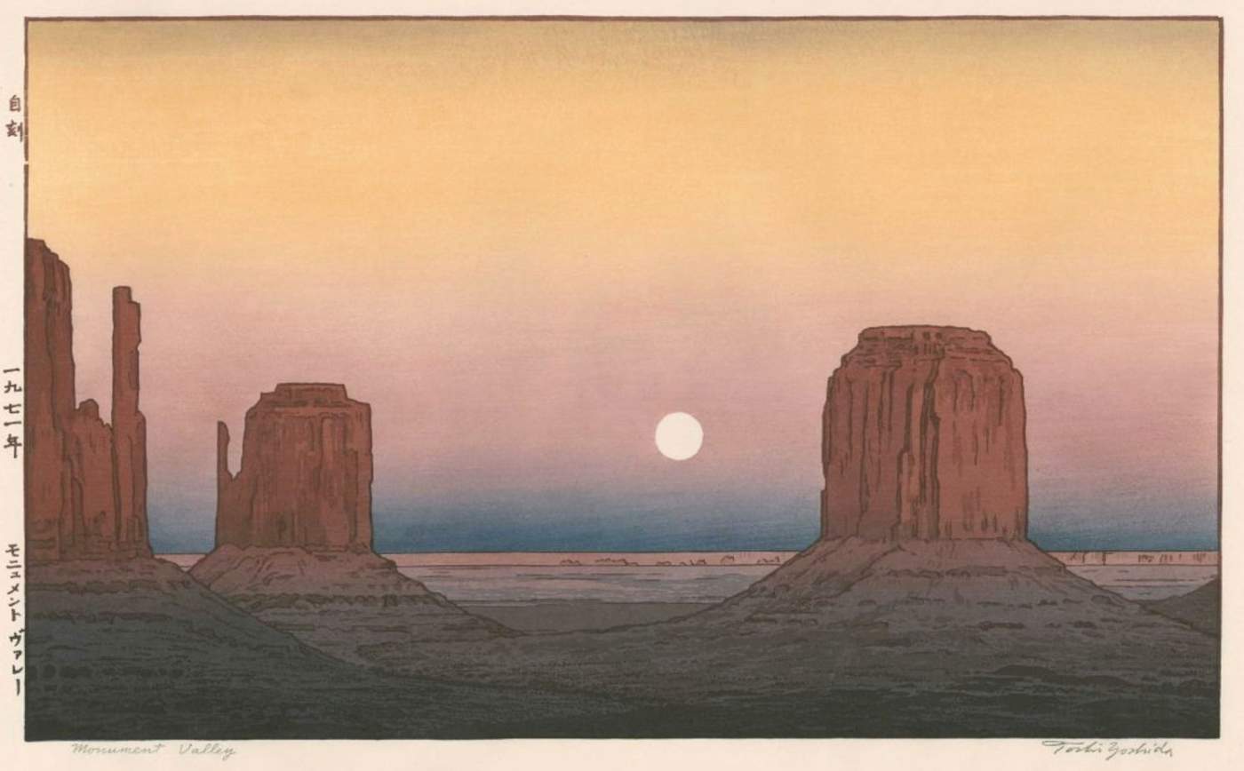 Monument Valley woodblock print