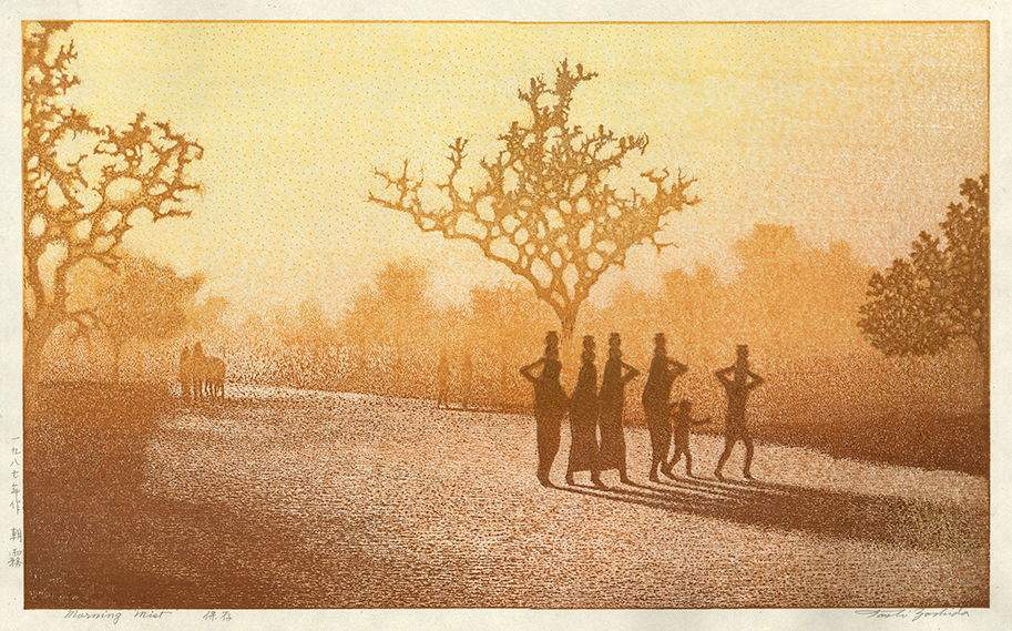 Morning Mist woodblock print