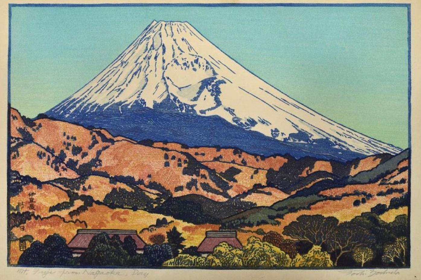 Mt. Fuji from Nagaoka, Day woodblock print