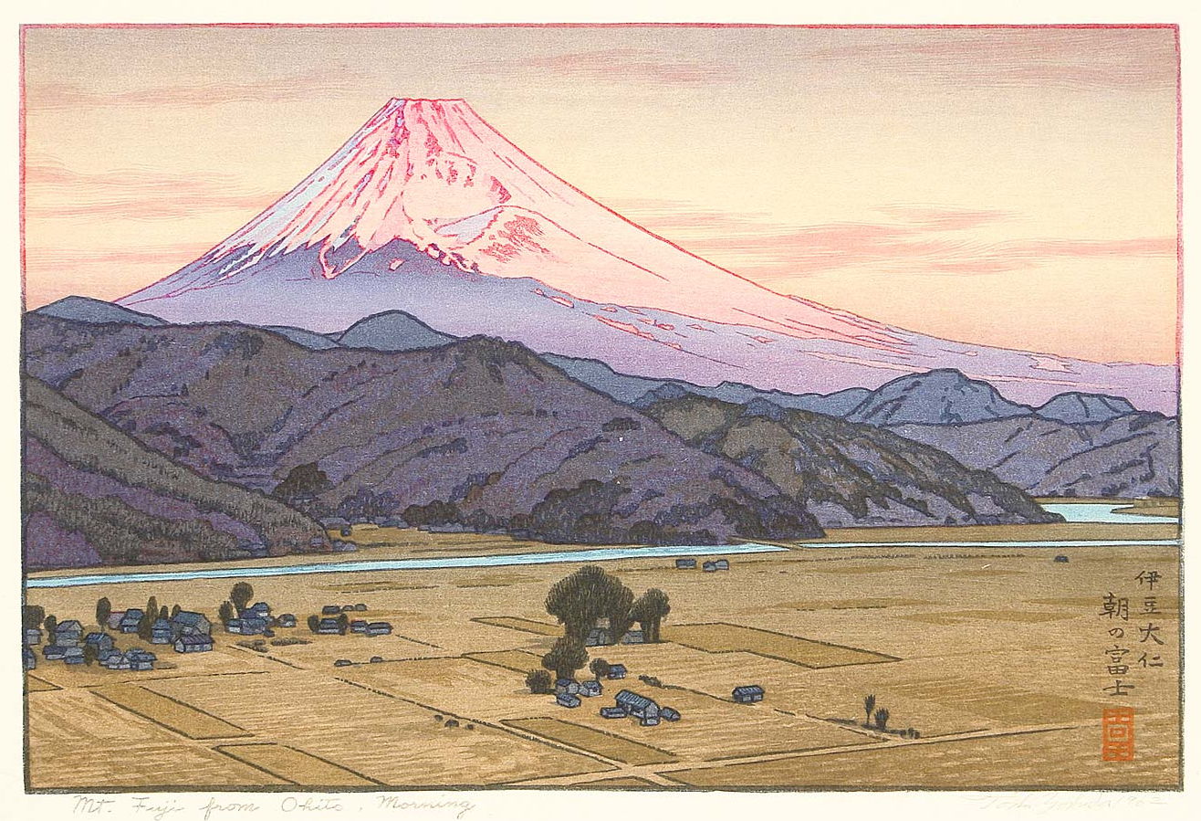 Toshi Yoshida “Mt. Fuji from Ohito, Morning” 1962 woodblock print