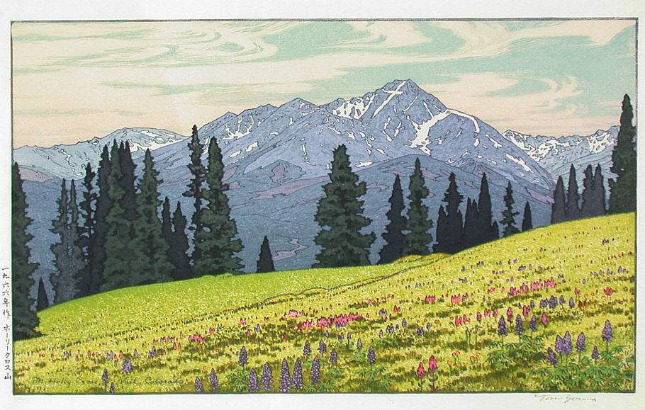 Mt.Holly Cross woodblock print