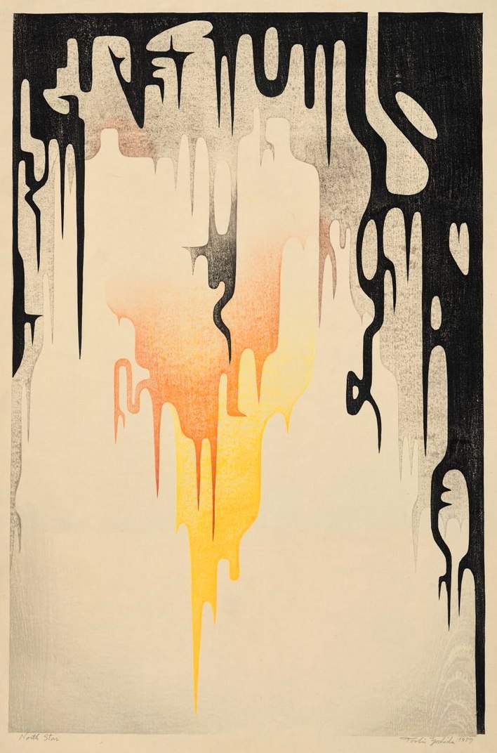 North Star woodblock print