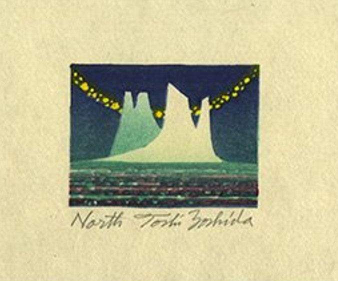 North woodblock print