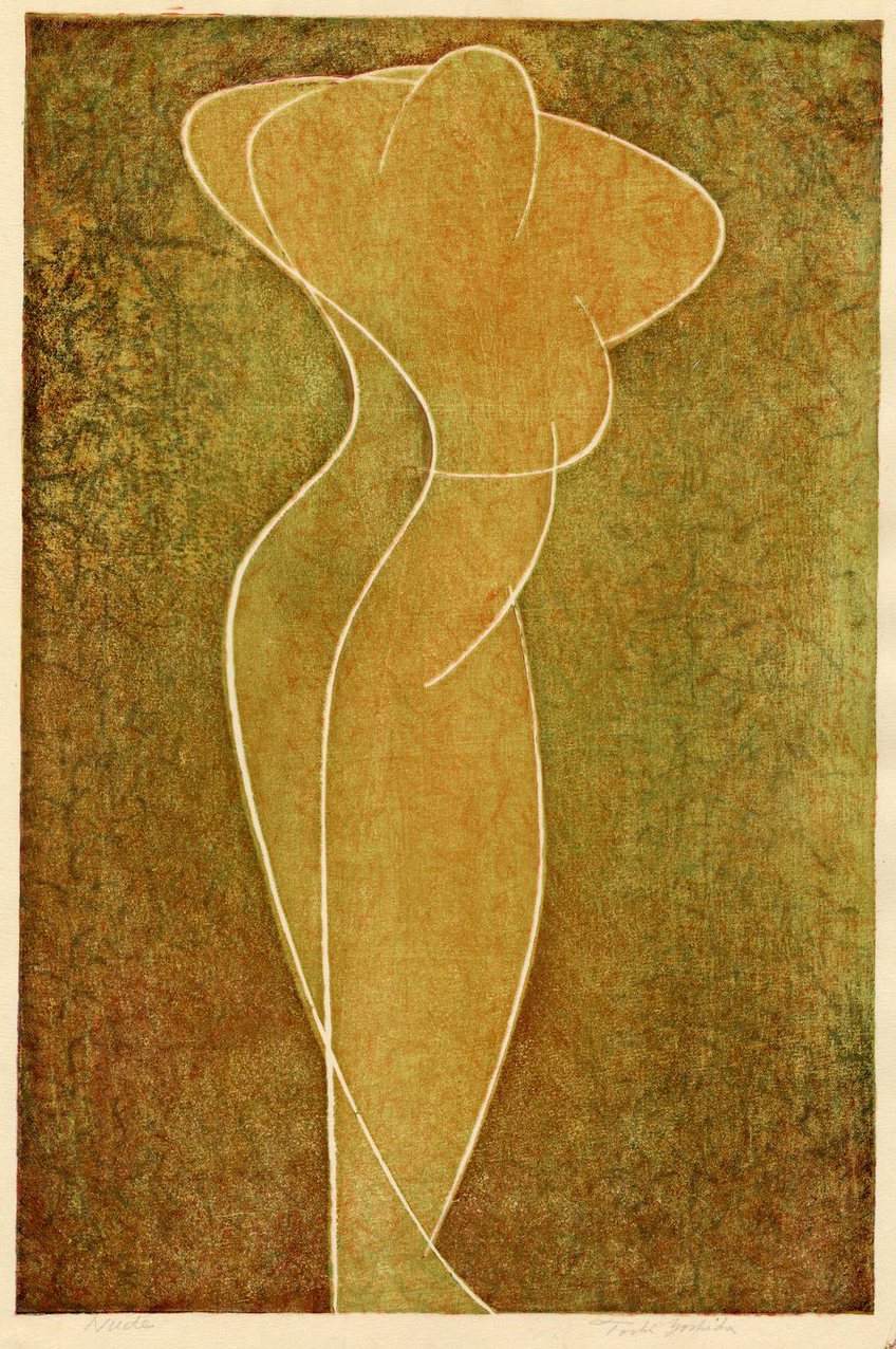 Nude woodblock print