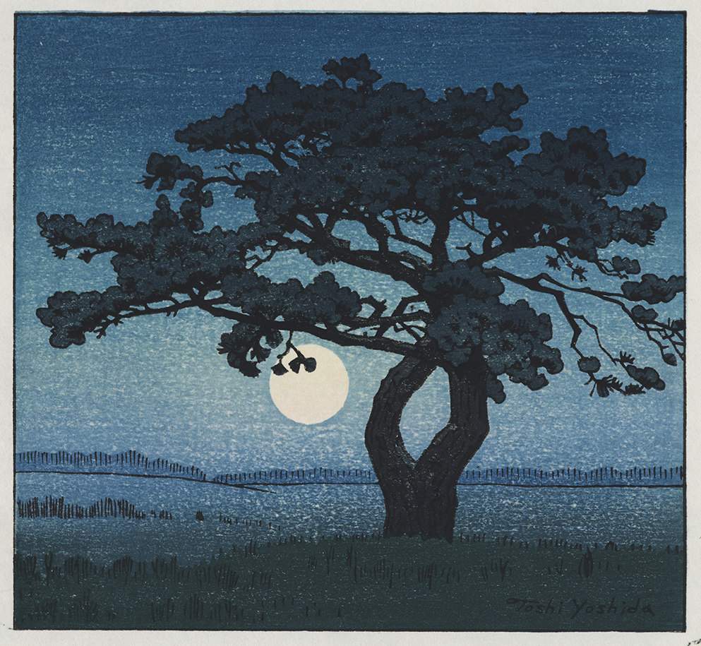 Oak Tree - Summer woodblock print