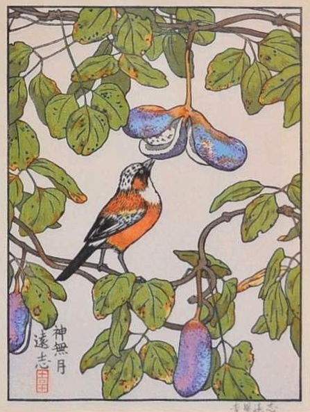 October woodblock print