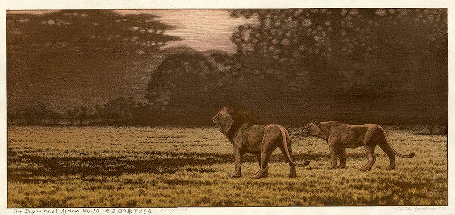 One Day in East Africa No. 10 woodblock print