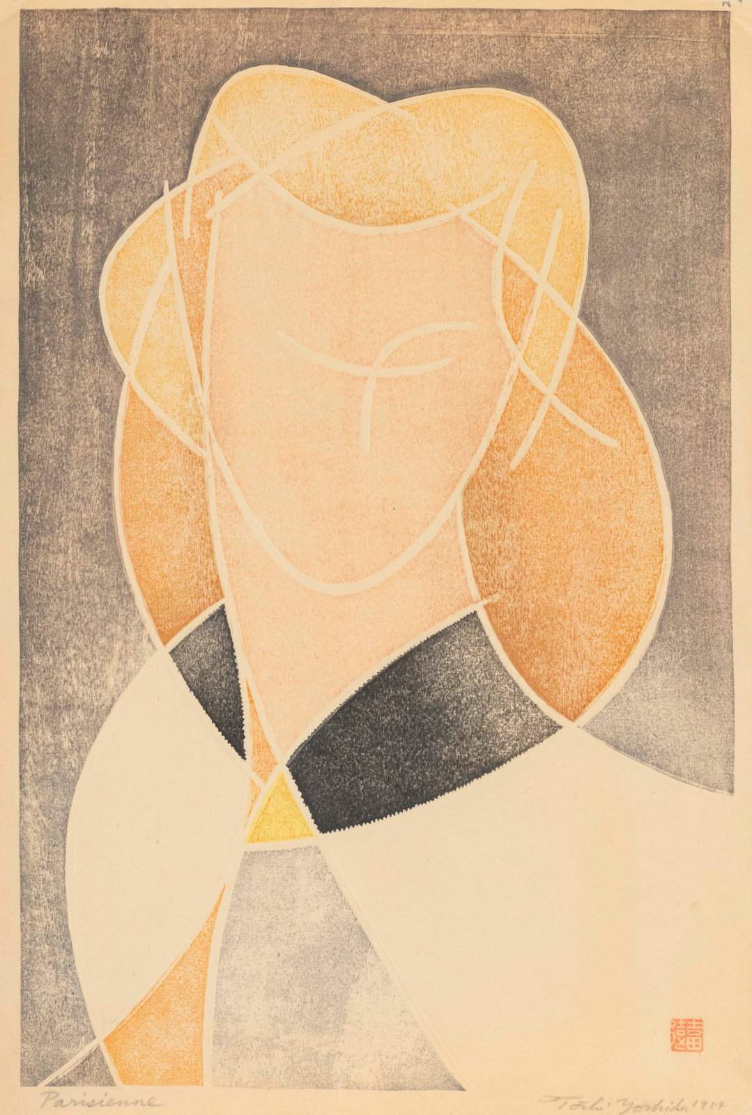 Parisienne woodblock print