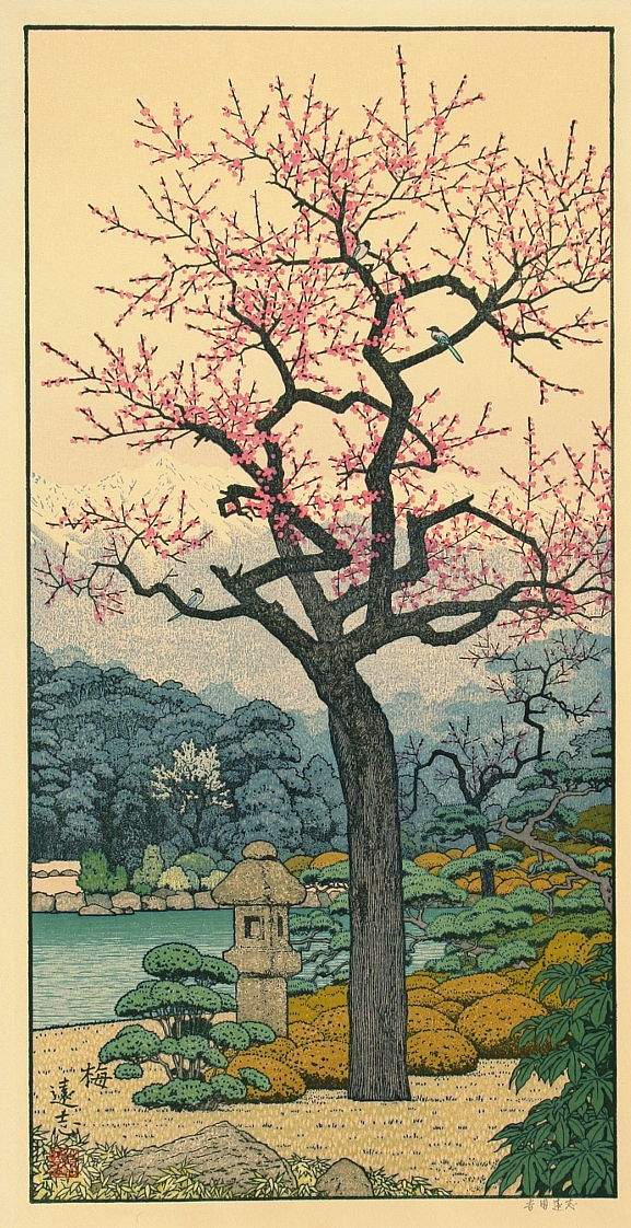 Plum woodblock print