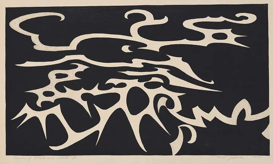 Series of Black and White A woodblock print
