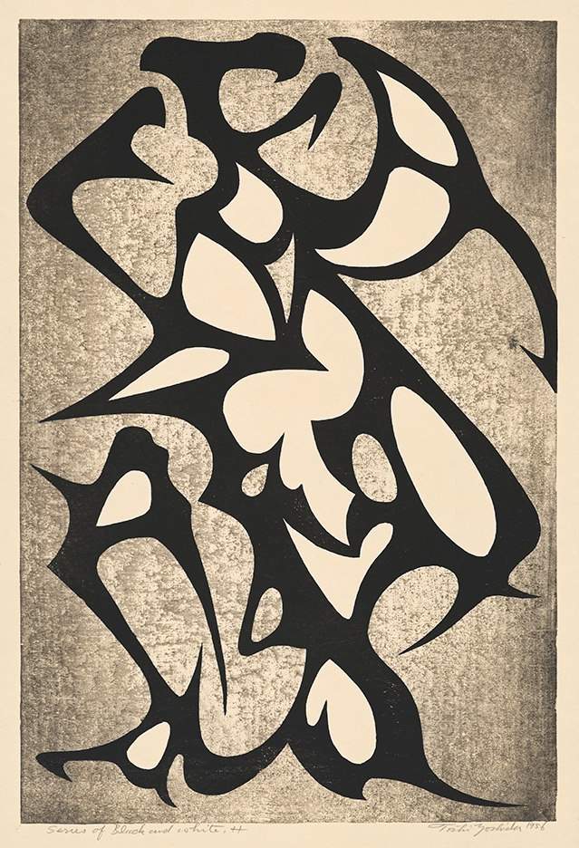 Series of Black and White, H woodblock print