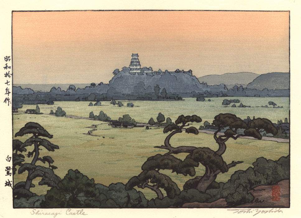 Shirasagi Castle woodblock print