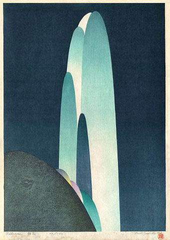 Silence woodblock print