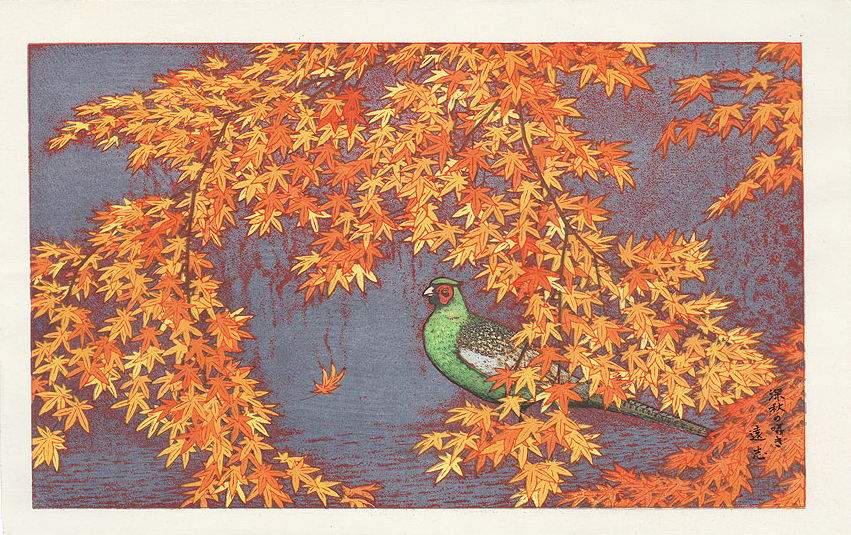 Sounds of Late Autumn woodblock print