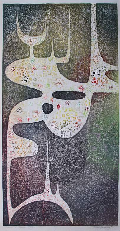 Space and Form woodblock print